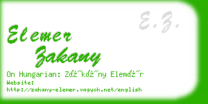 elemer zakany business card